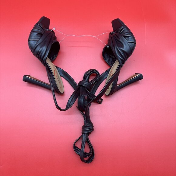 Sam Edelman Lenora Black Twisted Leather Stiletto Sandals Women's Size 5.5M - Picture 9 of 12